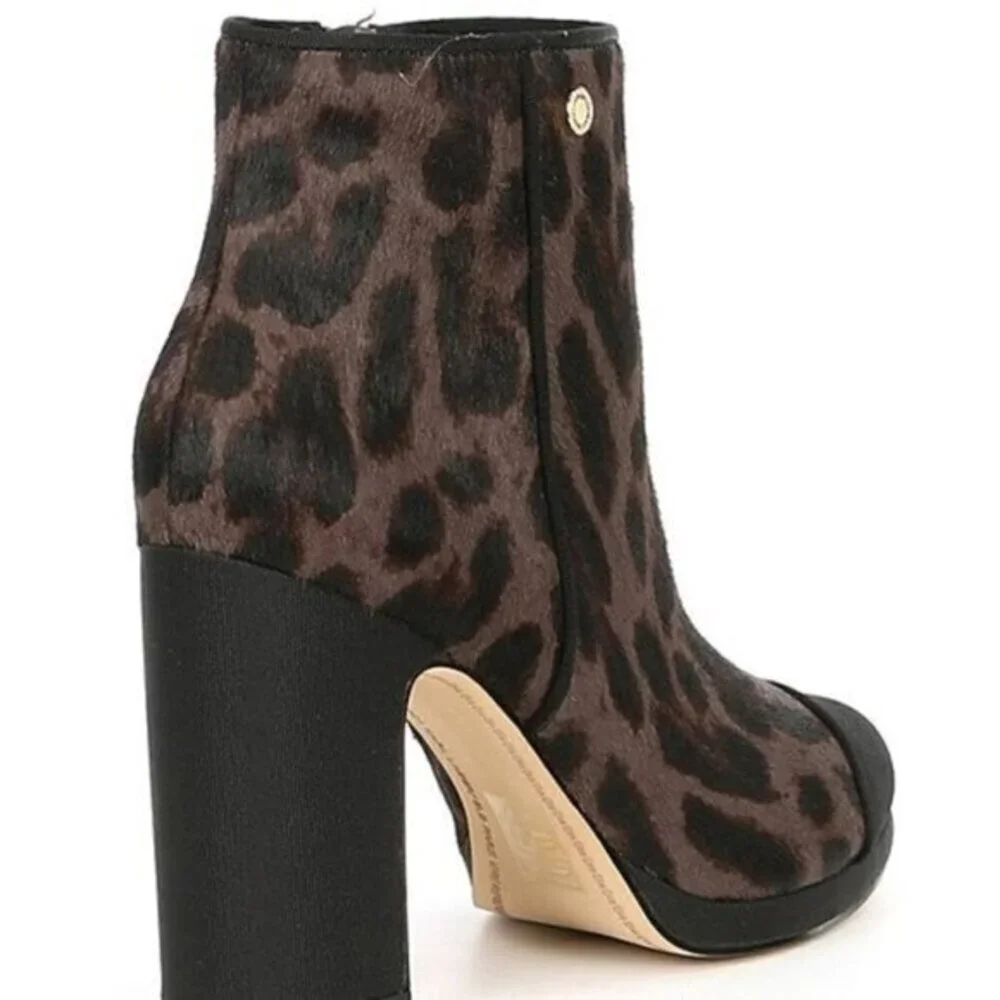 KARL LAGERFELD‎ Lainey Leopard Haircalf Heel Boots Womens 7.5